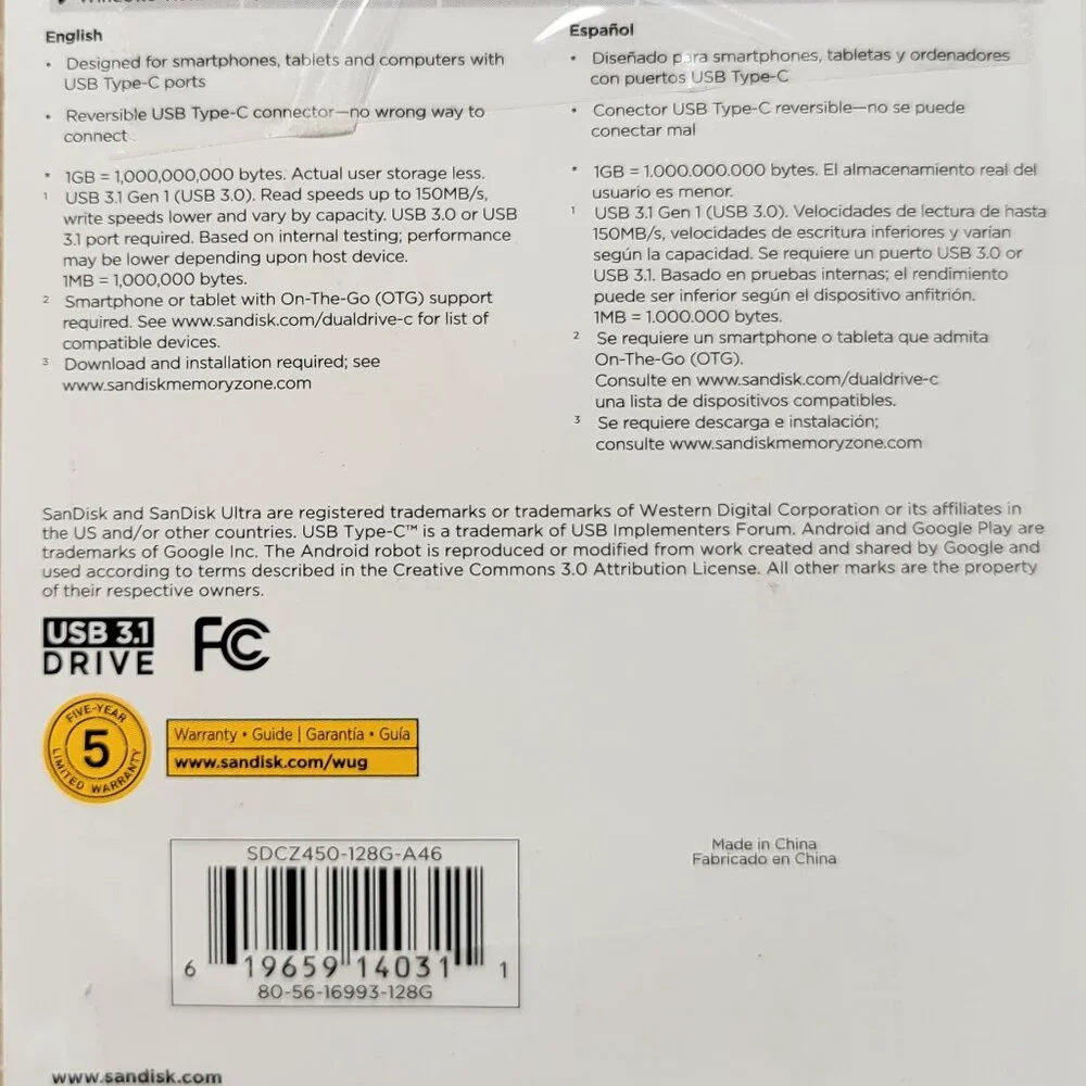 Sandisk Ultra USB Type-C Memory Drive